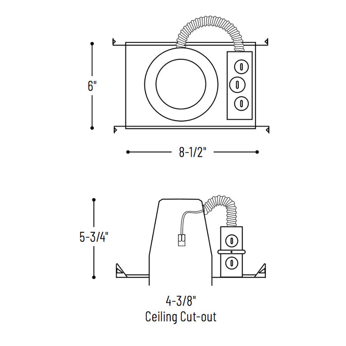 Nora NHIC-4LMRAT/277 4" IC Air Tight New Construction Housing / 277V Input with 50W Step Down Transformer