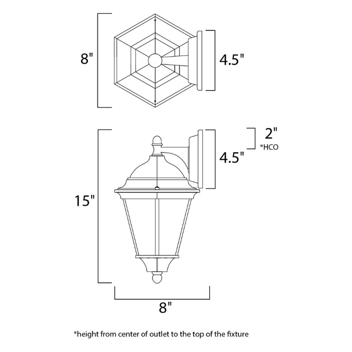 Maxim 1000 Westlake 1-lt 15" Tall Outdoor Wall Lantern