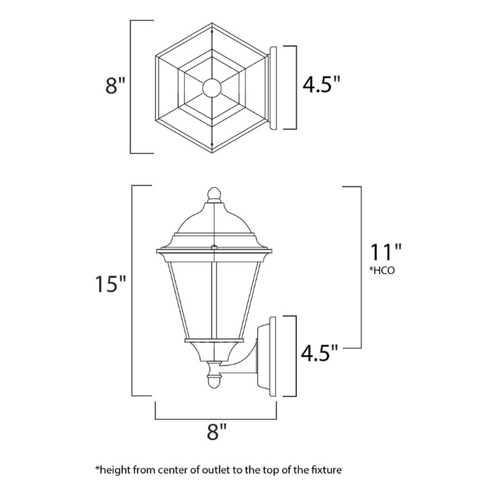 Maxim 1002 Westlake 1-lt 15" Tall Outdoor Wall Lantern