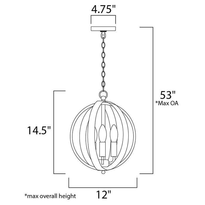 Maxim 10030 Provident 3-lt 12" Chandelier