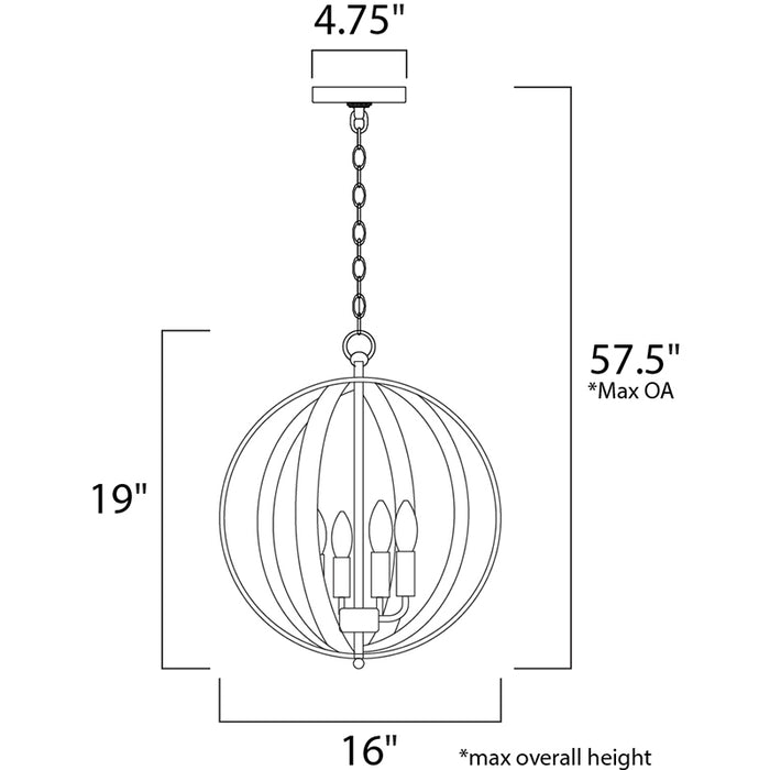 Maxim 10031 Provident 4-lt 16" Chandelier