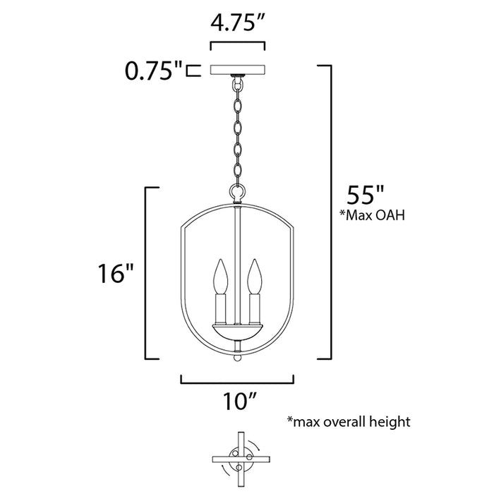 Maxim 10033 Provident 3-lt 10" Chandelier