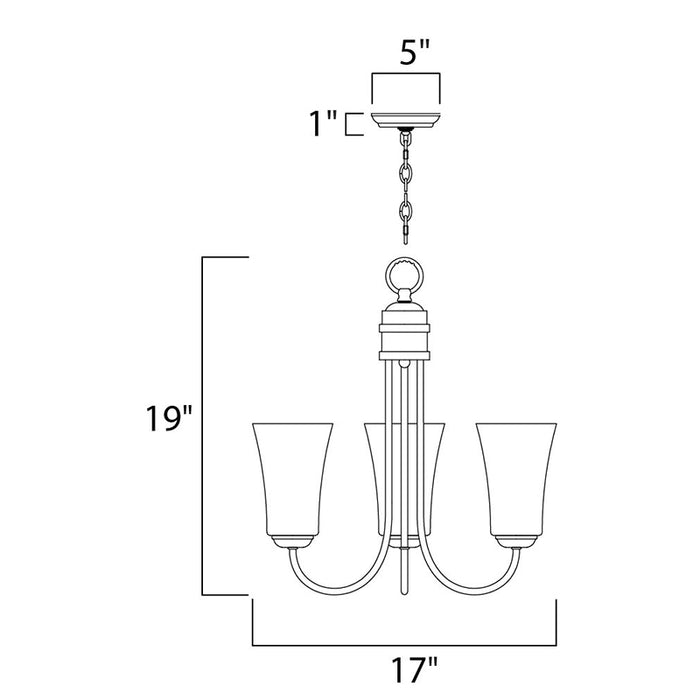 Maxim 10043FT Logan 3-lt 17" Chandelier
