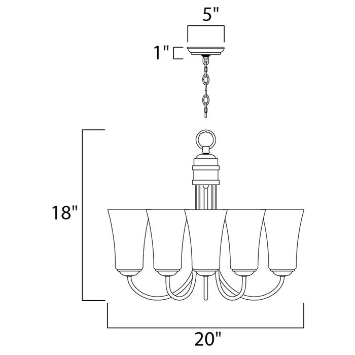 Maxim 10045FT Logan 5-lt 20" Chandelier