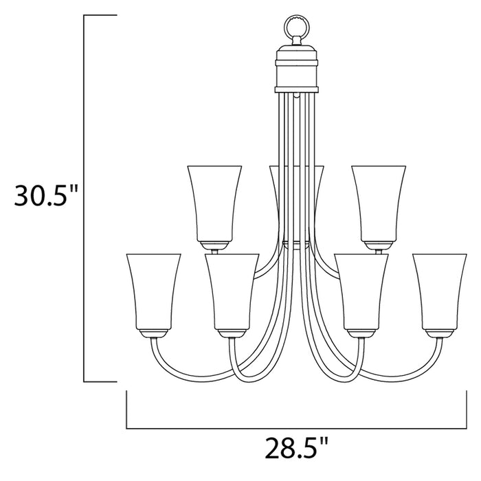 Maxim 10046FT Logan 9-lt 29" Chandelier