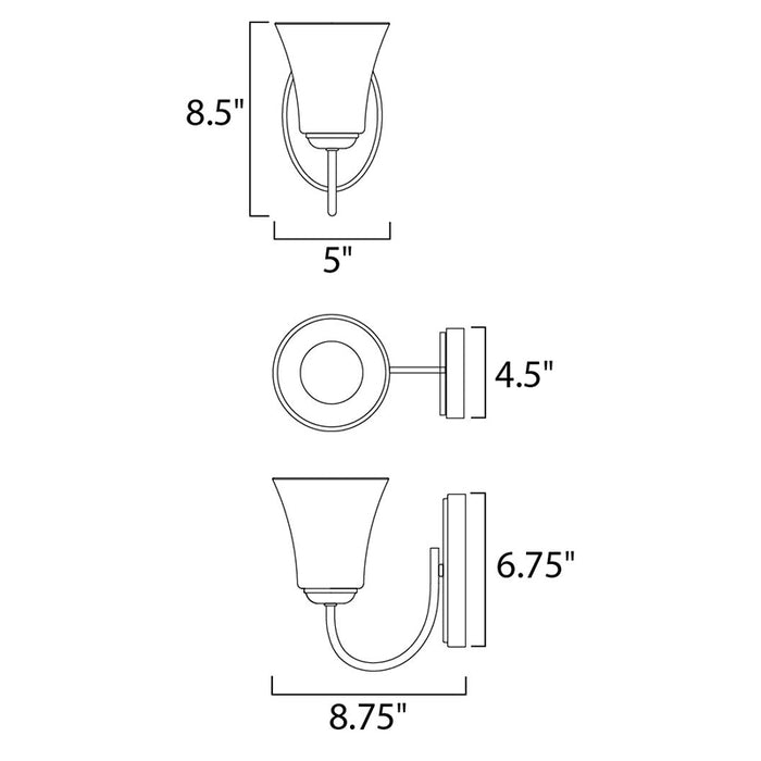 Maxim 10051 Logan 1-lt 9" Tall Wall Sconce