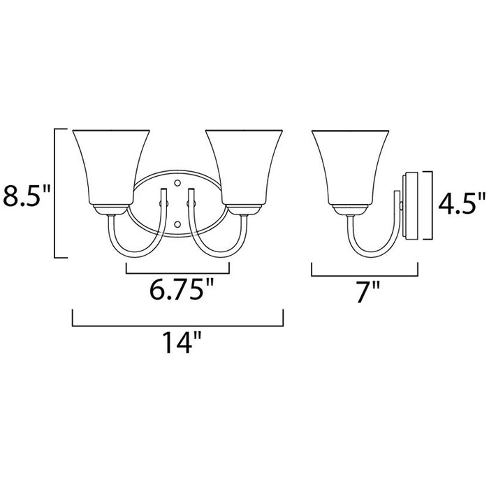 Maxim 10052 Logan 2-lt 14" Bath Vanity