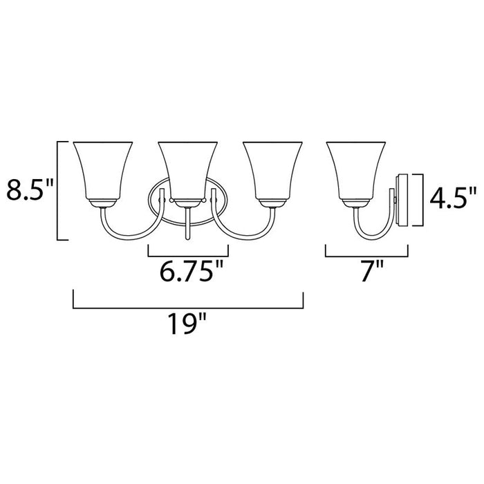 Maxim 10053 Logan 3-lt 19" Bath Vanity