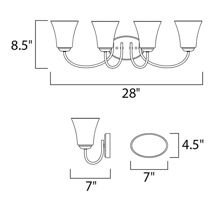 Maxim 10054 Logan 4-lt 28" Bath Vanity