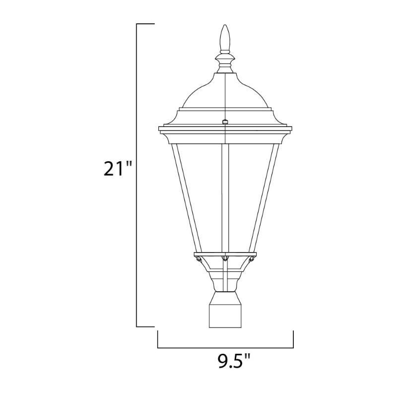 Maxim 1005 Westlake 1-lt 21" Tall Outdoor Pole/Post Lantern