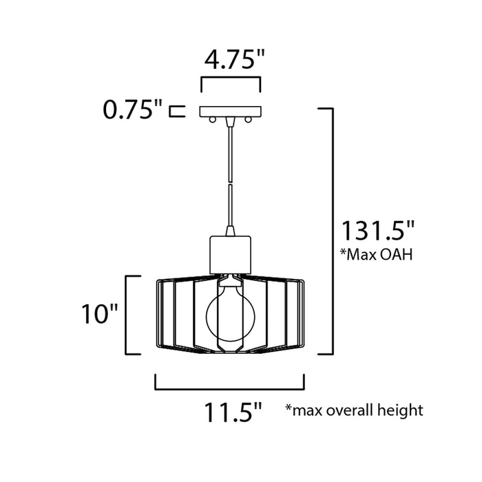 Maxim 10068 Bjorn 1-lt 12" Mini Pendant