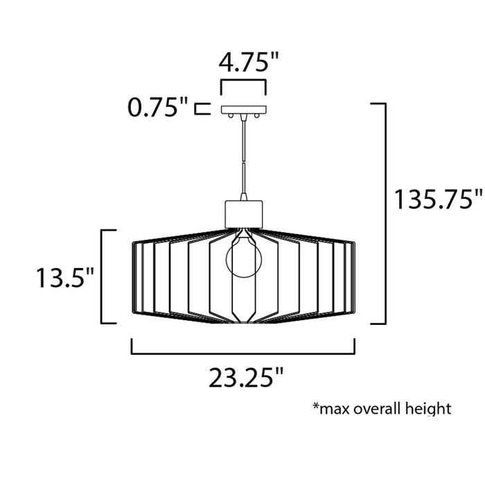 Maxim 10069 Bjorn 1-lt 23" Pendant