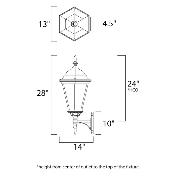 Maxim 1006 Westlake 3-lt 28" Tall Outdoor Wall Lantern