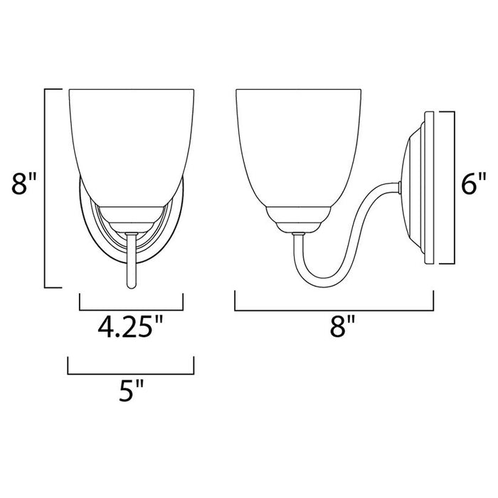 Maxim 10071 Stefan 1-lt 8" Tall Wall Sconce