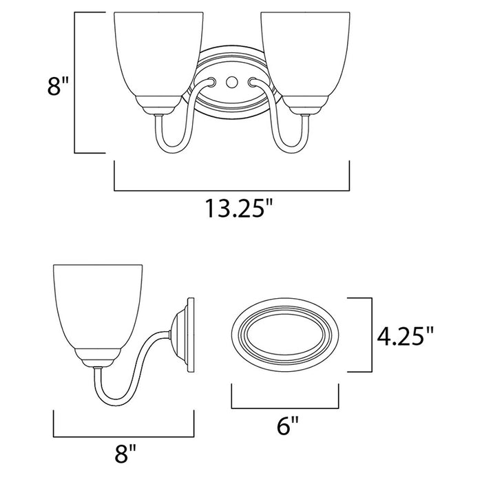 Maxim 10072 Stefan 2-lt 13" Bath Vanity
