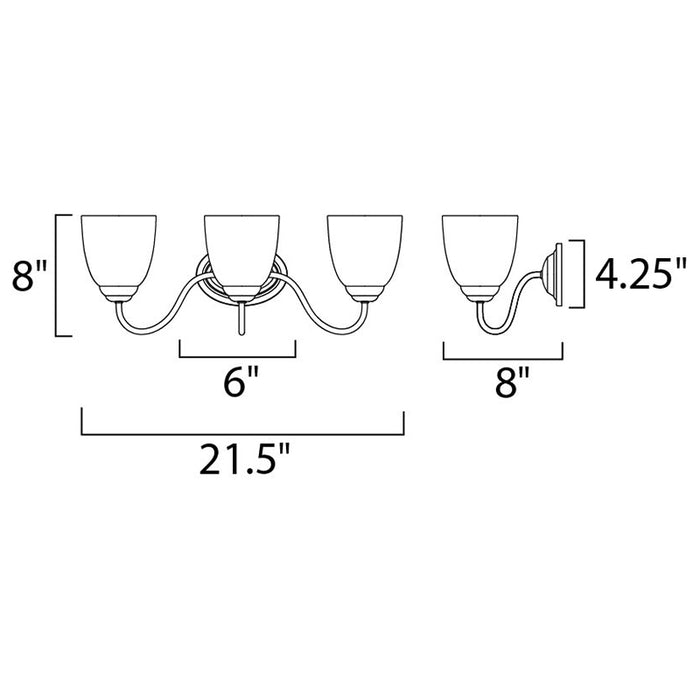 Maxim 10073 Stefan 3-lt 22" Bath Vanity