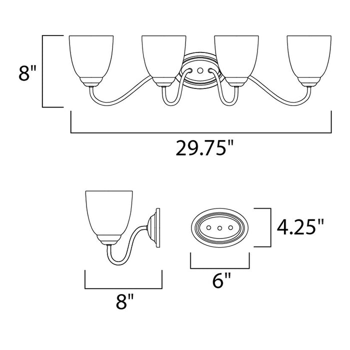 Maxim 10074 Stefan 4-lt 30" Bath Vanity