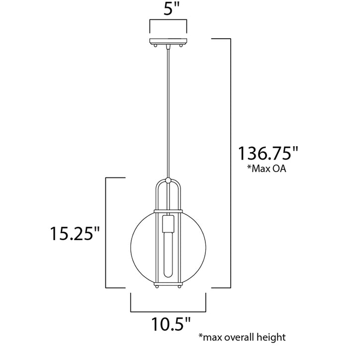 Maxim 10084 Minaret 1-lt 11" Pendant