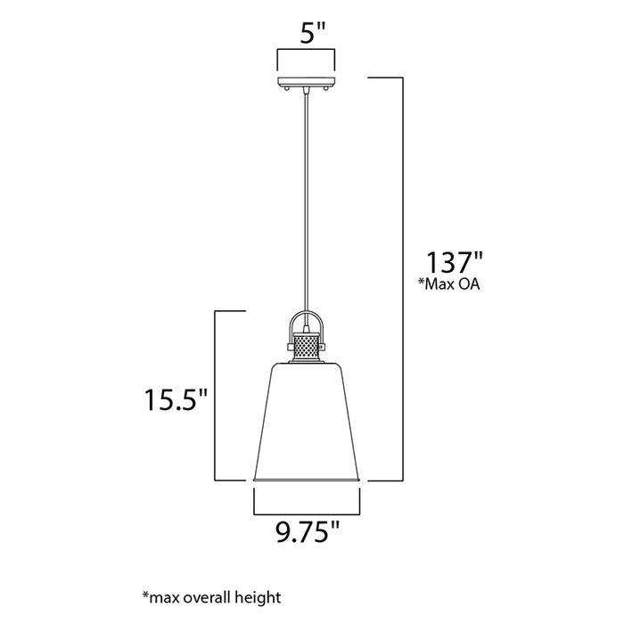 Maxim 10085 Sedona 1-lt 10" Pendant