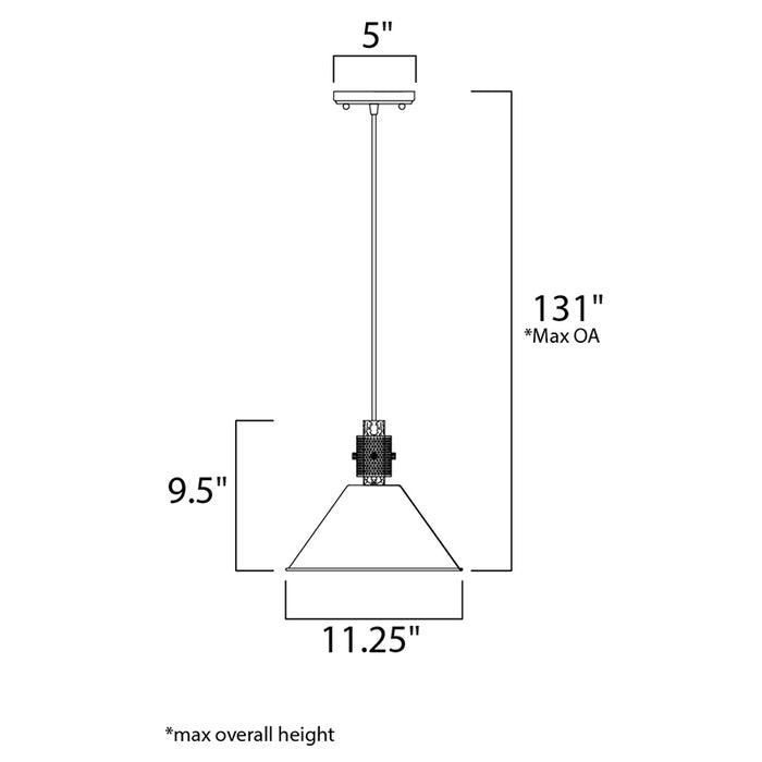 Maxim 10089 Tucson 1-lt 11" Pendant
