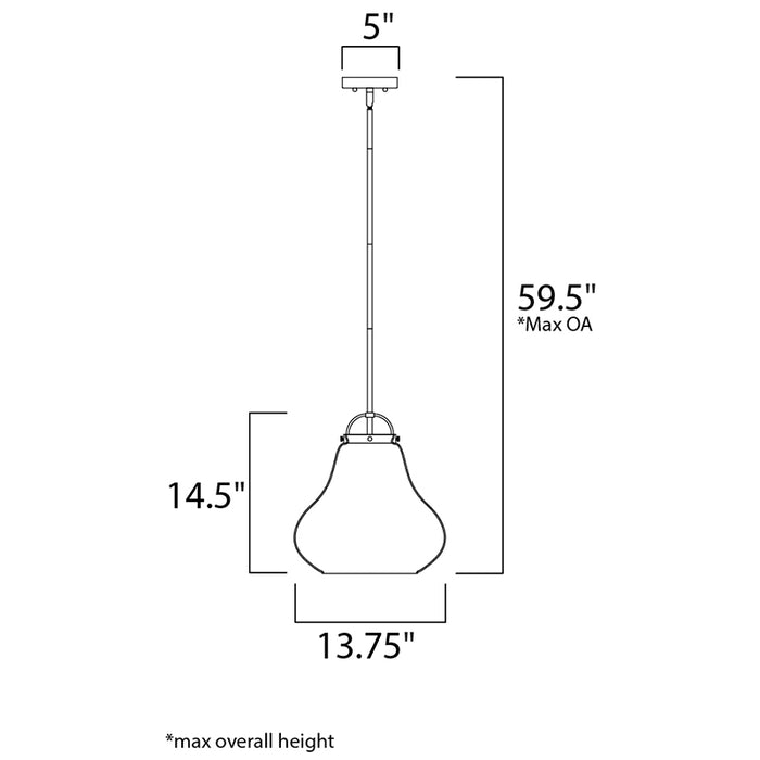 Maxim 10093 Stella 1-lt 14" Pendant