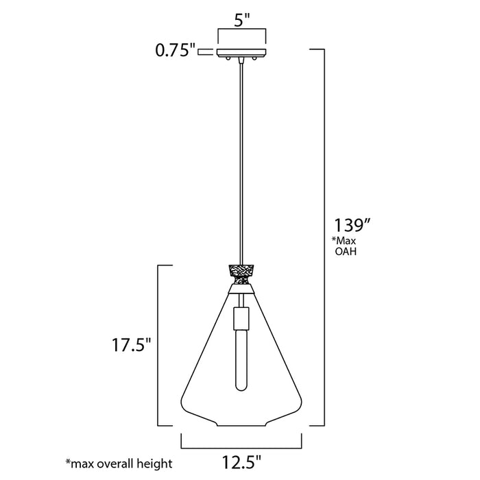 Maxim 10101 Abbott 1-lt 13" Pendant