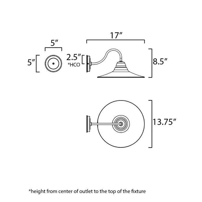 Maxim 10114 Dockside 1-lt 14" Outdoor Wall Sconce