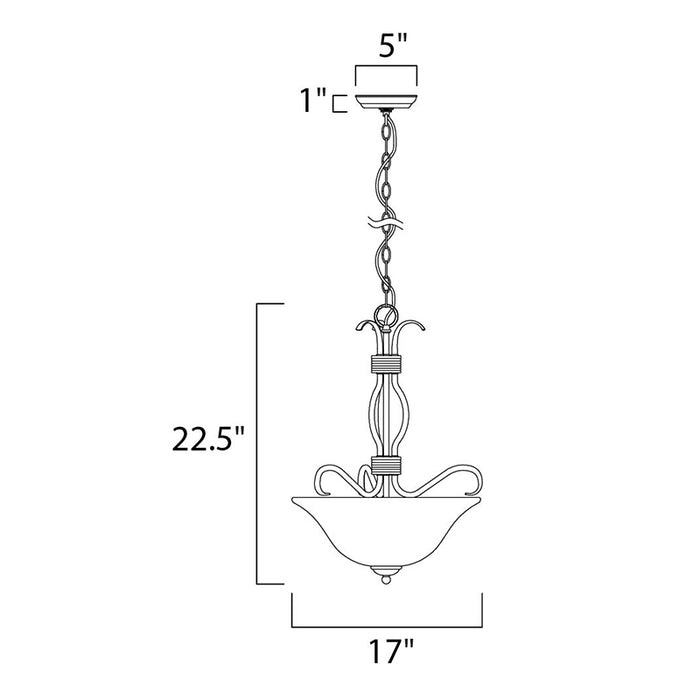 Maxim 10121 Basix 3-lt 17" Entry Foyer Pendant