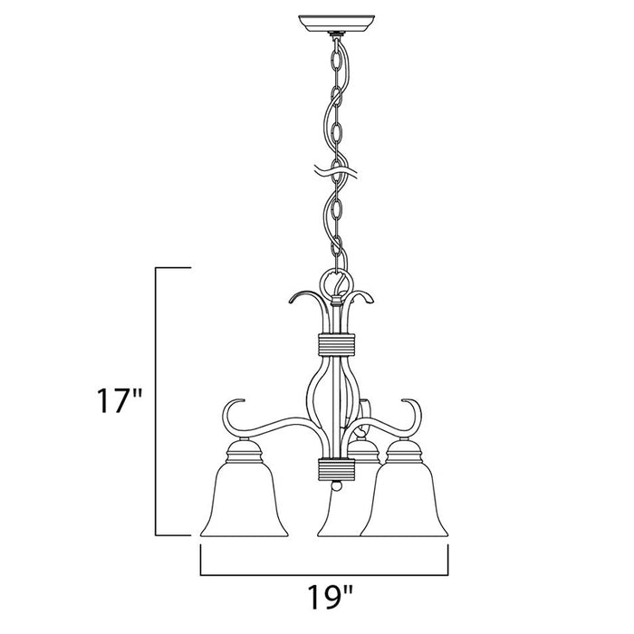 Maxim 10122 Basix 3-lt 19" Chandelier