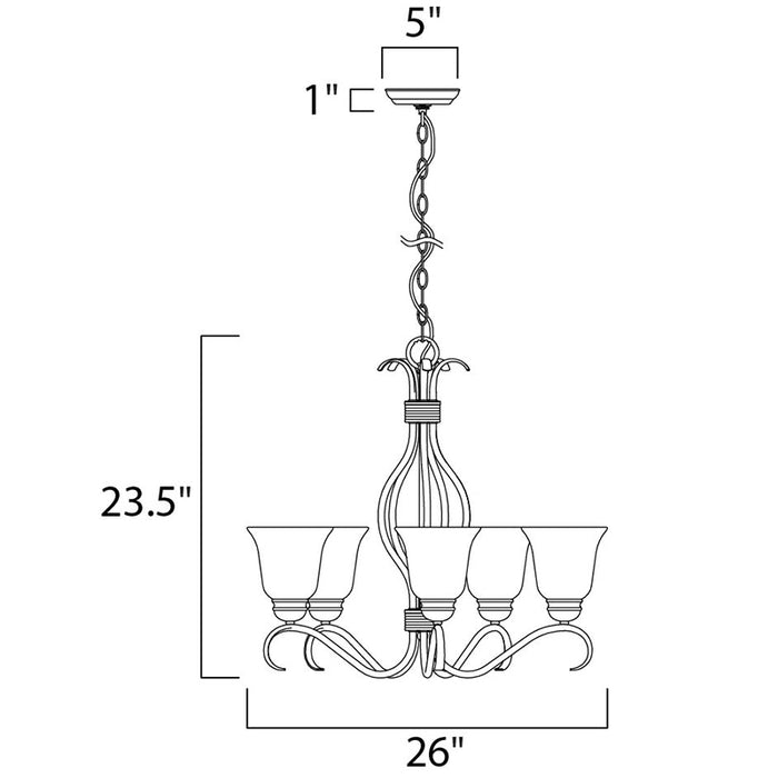 Maxim 10125 Basix 5-lt 26" Chandelier