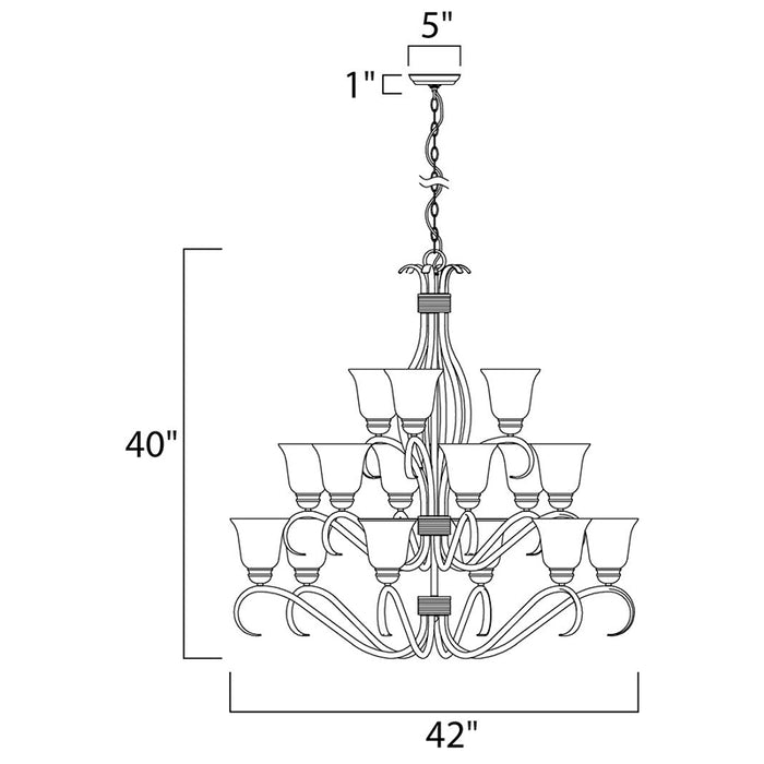 Maxim 10129 Basix 15-lt 42" Chandelier