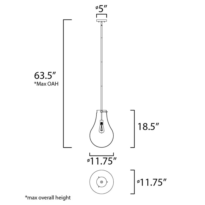 Maxim 10162 Gourd 1-lt 12" Pendant