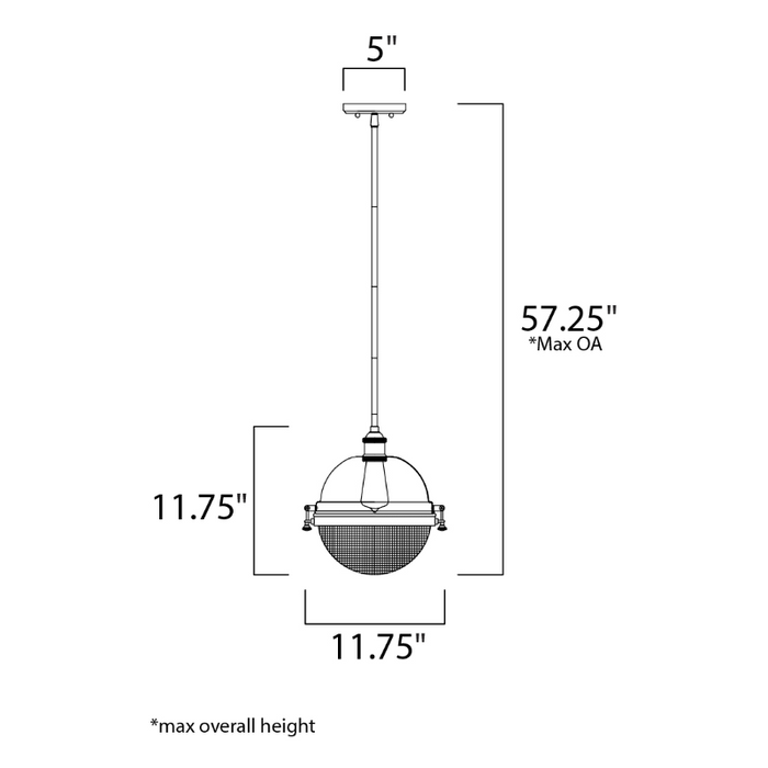 Maxim 10187 Portside 1-lt 12" Outdoor Pendant