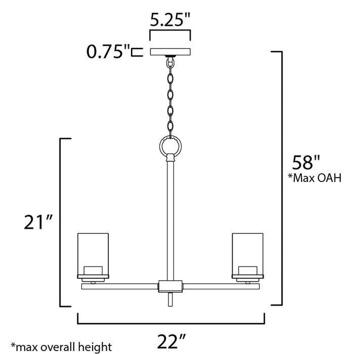 Maxim 10205FT Corona 5-lt 22" Chandelier, Frosted Glass
