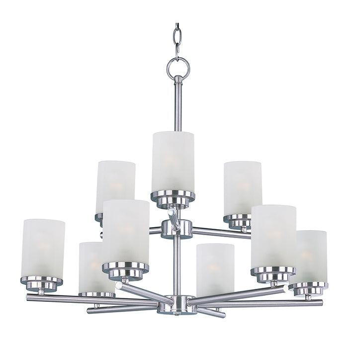 Maxim 10206FT Corona 9-lt 28" Chandelier, Frosted Glass