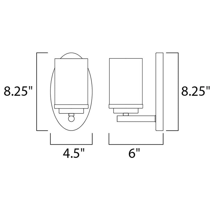 Maxim 10211CL Corona 1-lt 8" Tall Wall Sconce