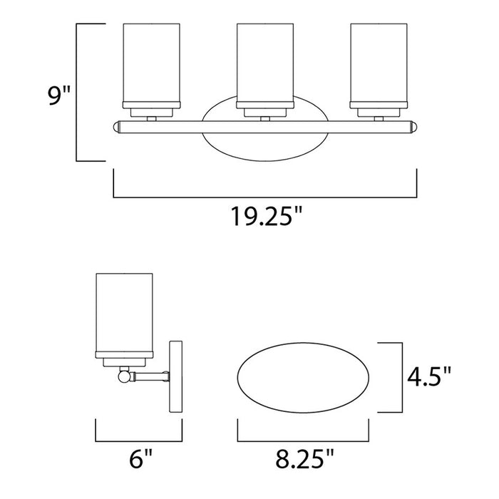 Maxim 10213CL Corona 3-lt 19" Bath Vanity