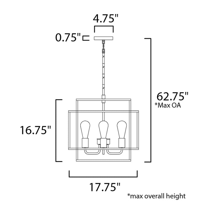 Maxim 10247 Liner 4-lt 18" Pendant