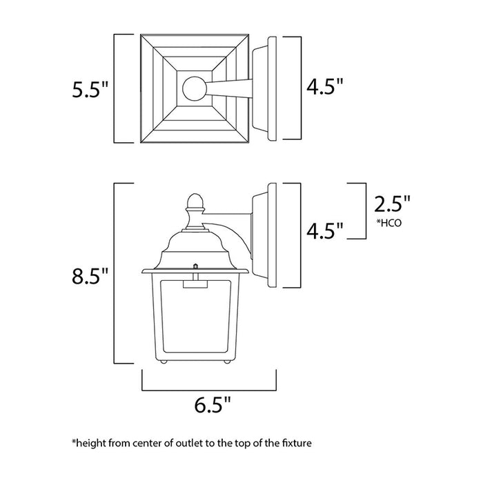 Maxim 1025 Builder Cast 1-lt 9" Tall Outdoor Wall Lantern