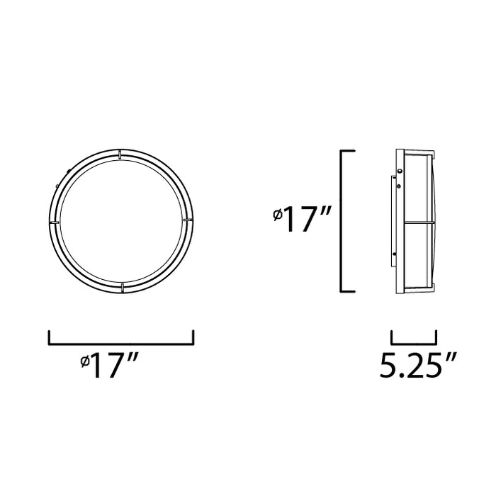 Maxim 10278 Rogue LED 1-lt 17" LED Flush Mount EM Back Up