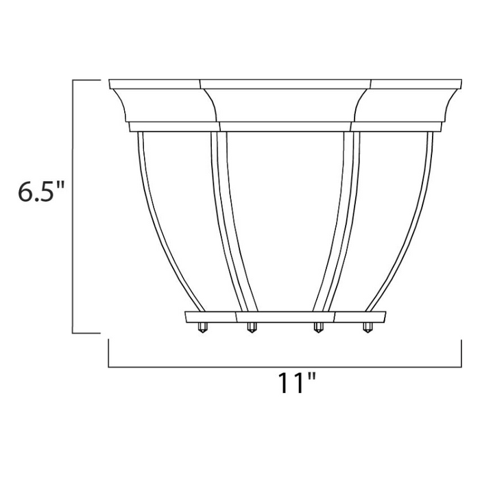 Maxim 1029 Crown Hill 3-lt 11" Outdoor Flush Mount