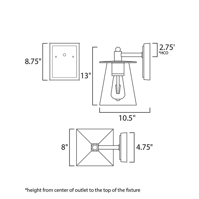 Maxim 10313 Chalet 1-lt 13" Tall LED Outdoor Wall Sconce