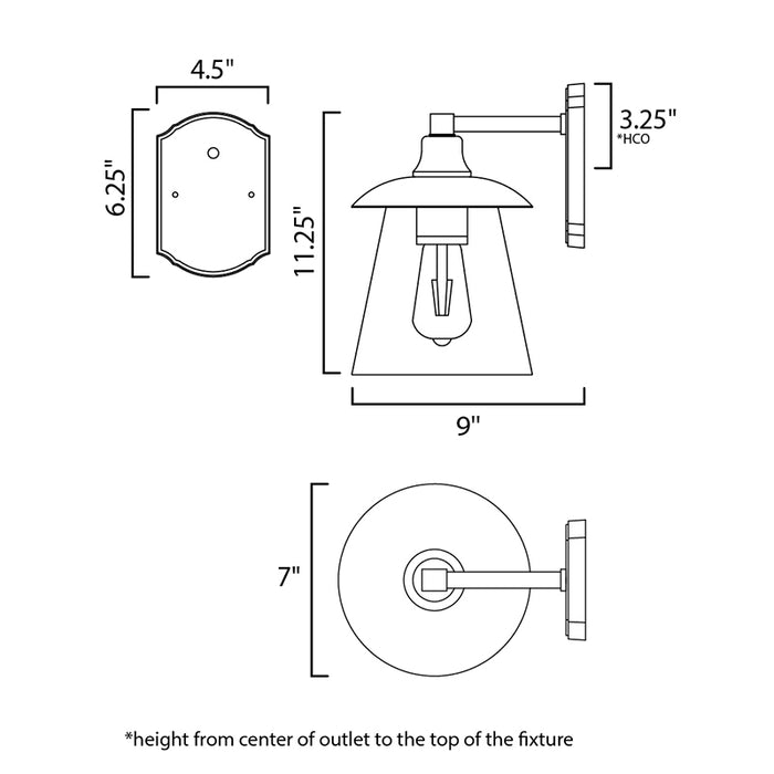 Maxim 10315 Crib 1-lt 11" Tall LED Outdoor Wall Sconce