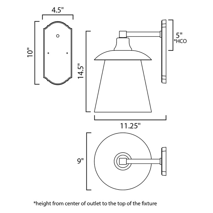 Maxim 10316 Crib 1-lt 15" Tall LED Outdoor Wall Sconce