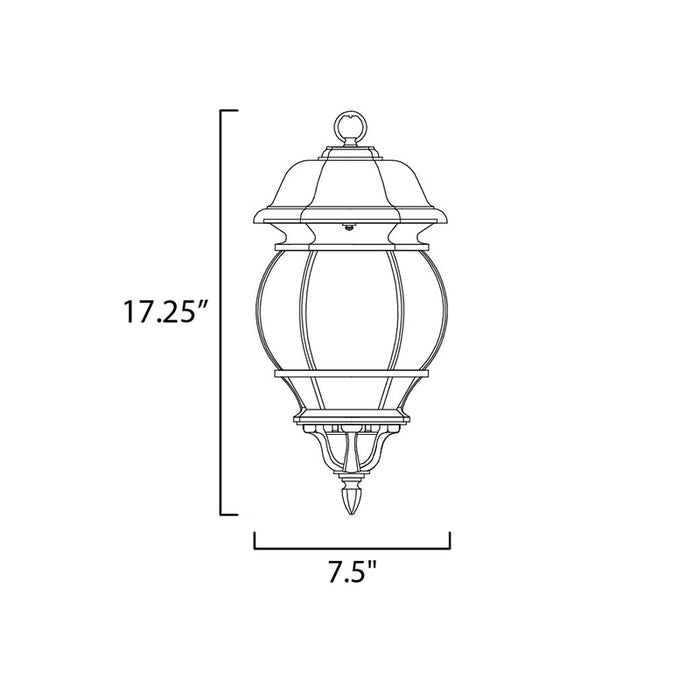 Maxim 1036 Crown Hill 3-lt 8" Outdoor Hanging Lantern