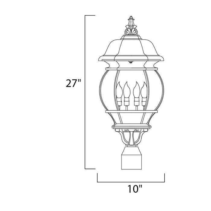 Maxim 1038 Crown Hill 4-lt 27" Tall Outdoor Pole/Post Lantern