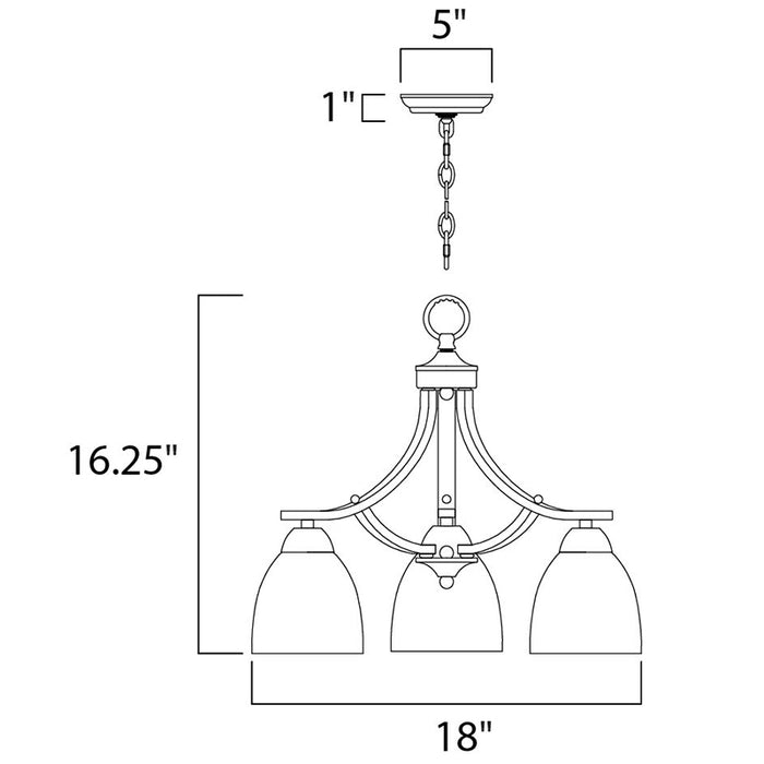 Maxim 11223 Axis 3-lt 18" Chandelier