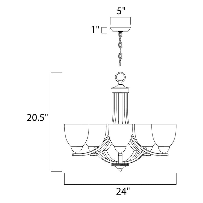 Maxim 11225 Axis 5-lt 24" Chandelier
