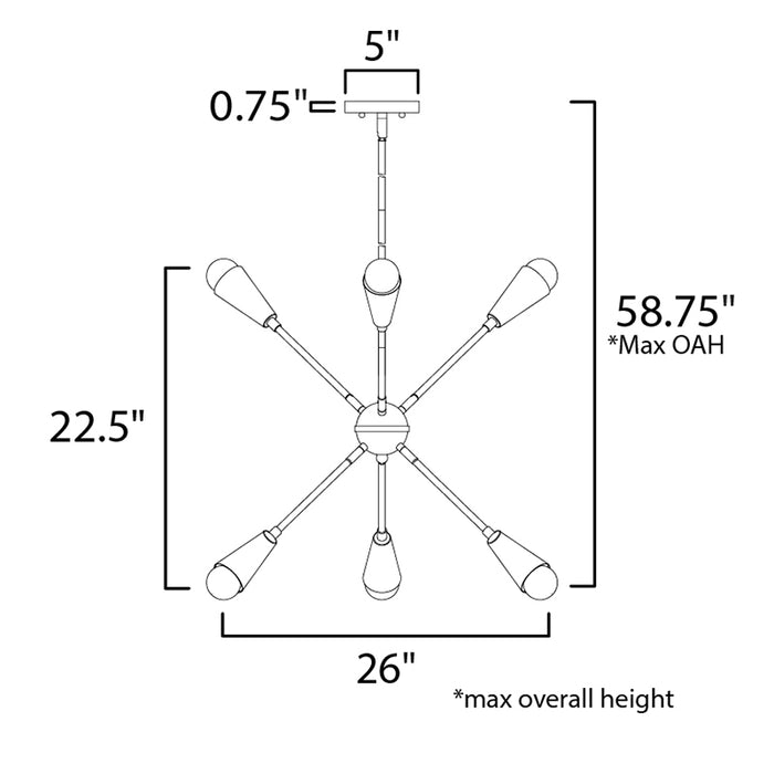 Maxim 11266 Lovell 6-lt 26" LED Pendant