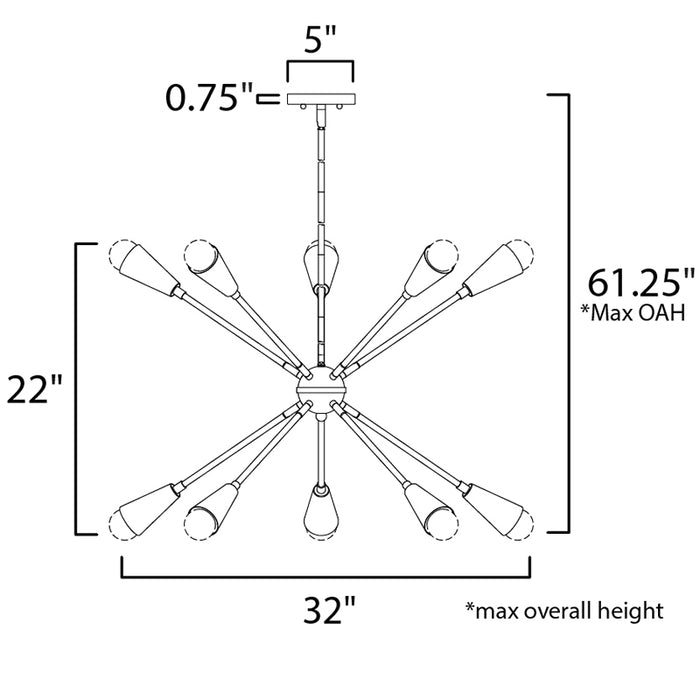 Maxim 11268 Lovell 10-lt 32" LED Pendant
